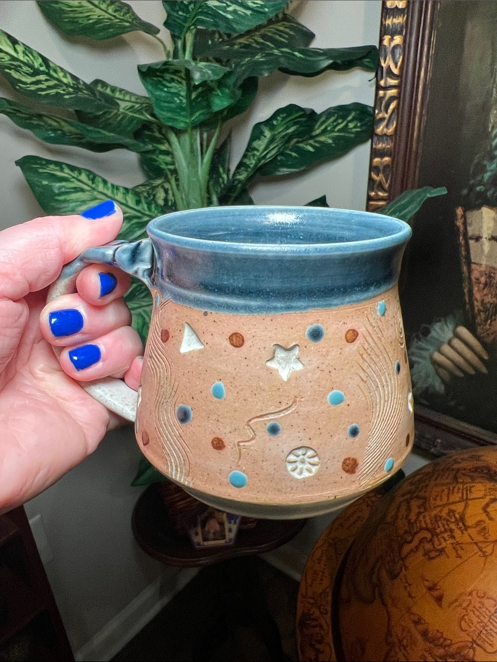 Colorado River Pottery Art Studio Pottery Star Dot Mug Handmade